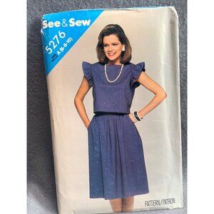 See & Sew 5276 Vintage Sewing Pattern - Women's Dress - Size A (6-8-10)